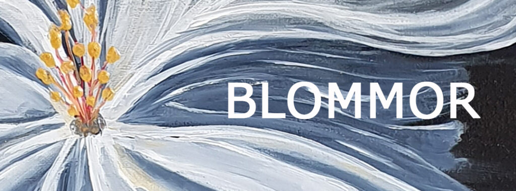 Blomster i olika färgprakt, från mjuka pasteller 
till starka kontraster. En hyllning till naturens 
former och känslor. Konstnär Annelie Brun